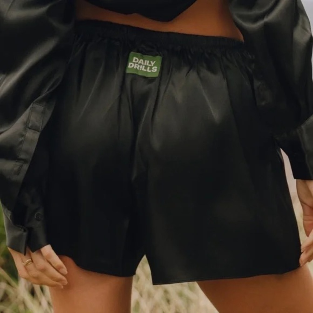 Daily Drills Black Silky Shorts